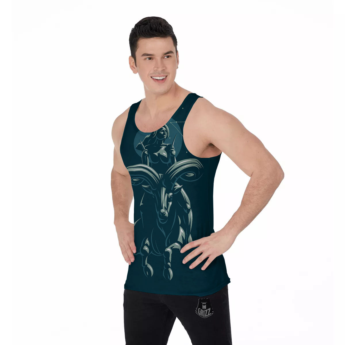 Capricorn Sign Astrology Print Men's Tank Top-grizzshop
