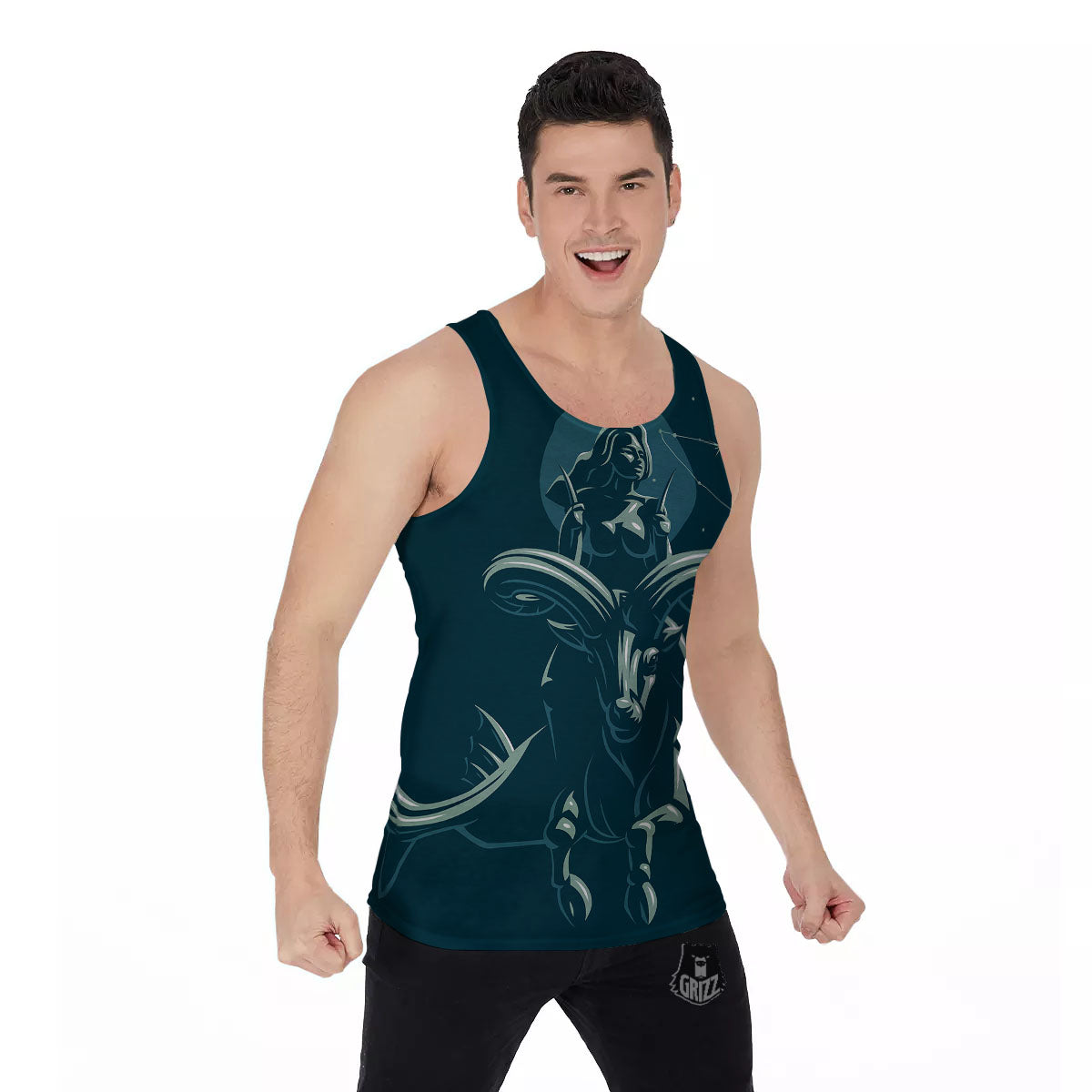 Capricorn Sign Astrology Print Men's Tank Top-grizzshop