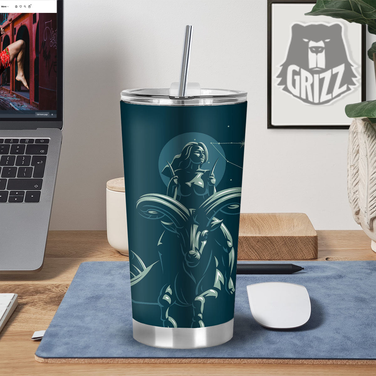 Capricorn Sign Astrology Print Tumbler-grizzshop