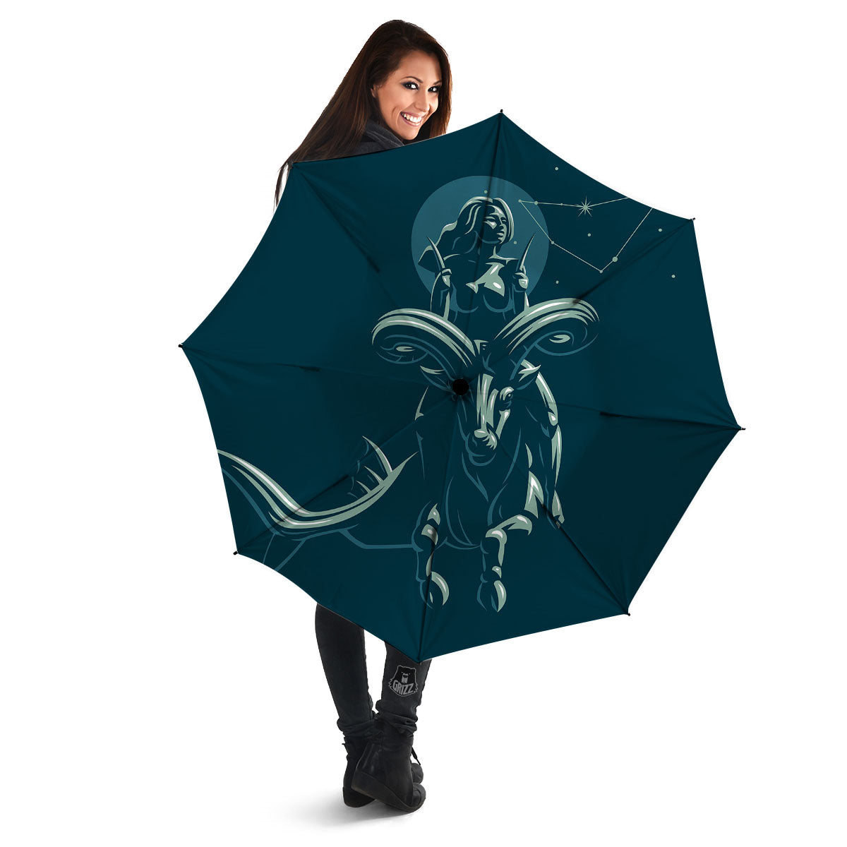 Capricorn Sign Astrology Print Umbrella-grizzshop