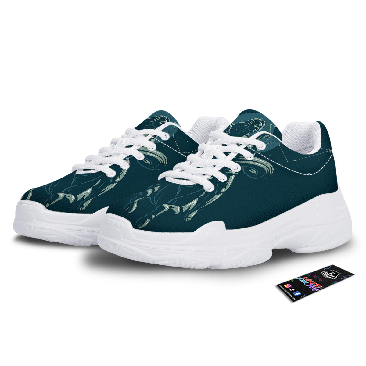 Capricorn Sign Astrology Print White Chunky Shoes-grizzshop
