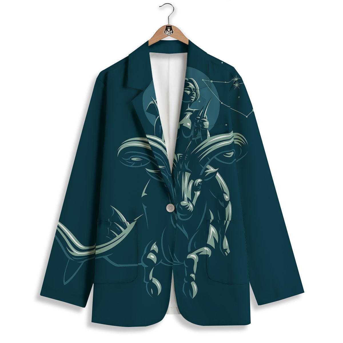 Capricorn Sign Astrology Print Women's Blazer-grizzshop