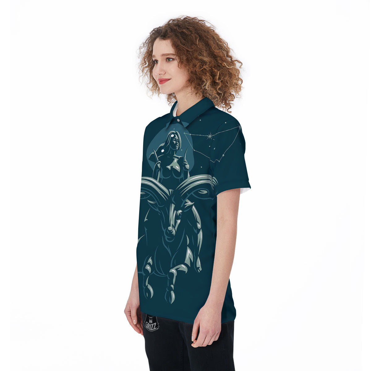 Capricorn Sign Astrology Print Women's Golf Shirts-grizzshop