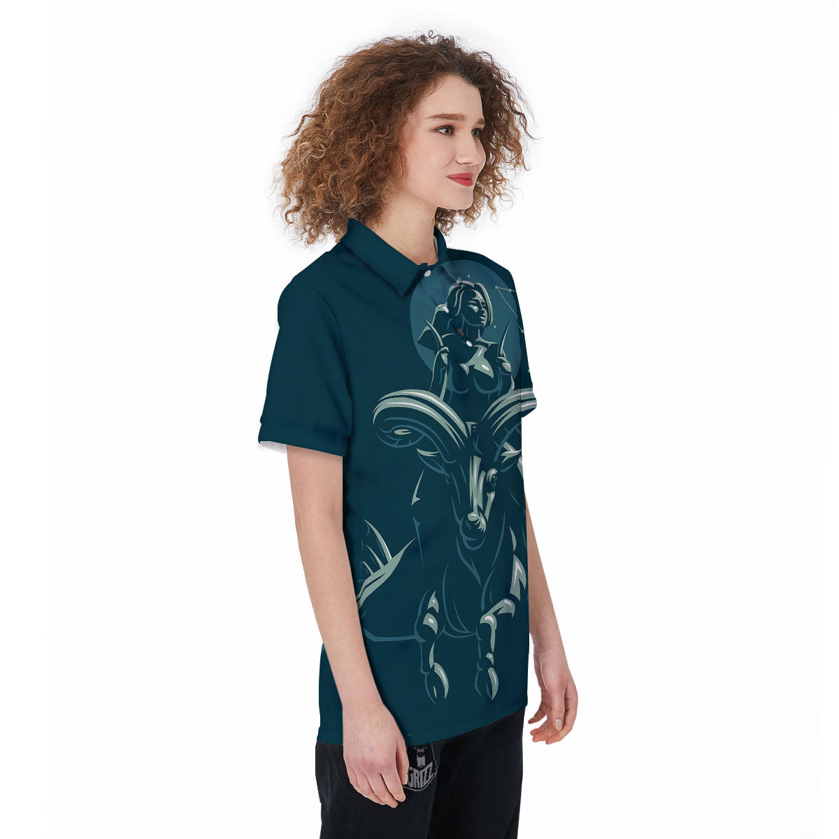 Capricorn Sign Astrology Print Women's Golf Shirts-grizzshop