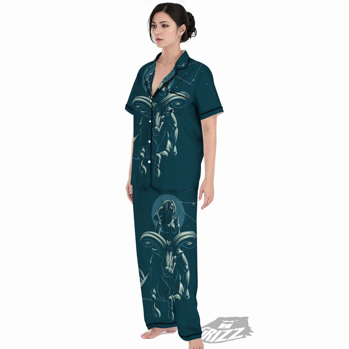 Capricorn Sign Astrology Print Women's Pajamas Set-grizzshop