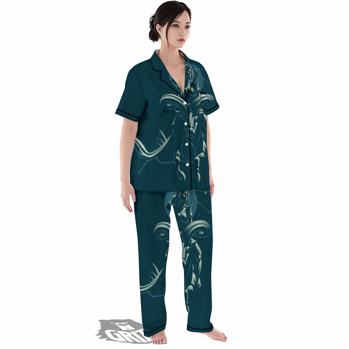 Capricorn Sign Astrology Print Women's Pajamas Set-grizzshop