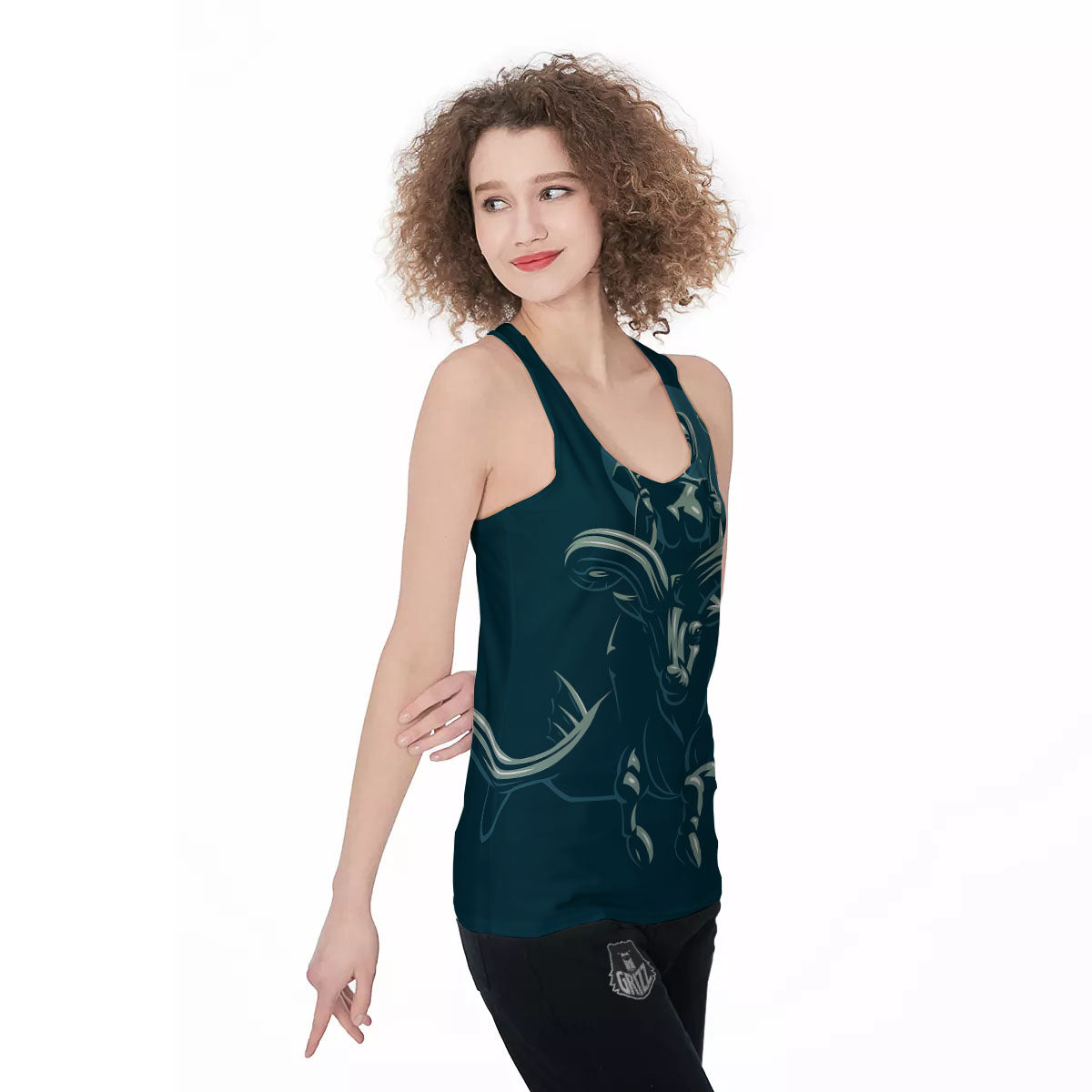 Capricorn Sign Astrology Print Women's Racerback Tank Top-grizzshop
