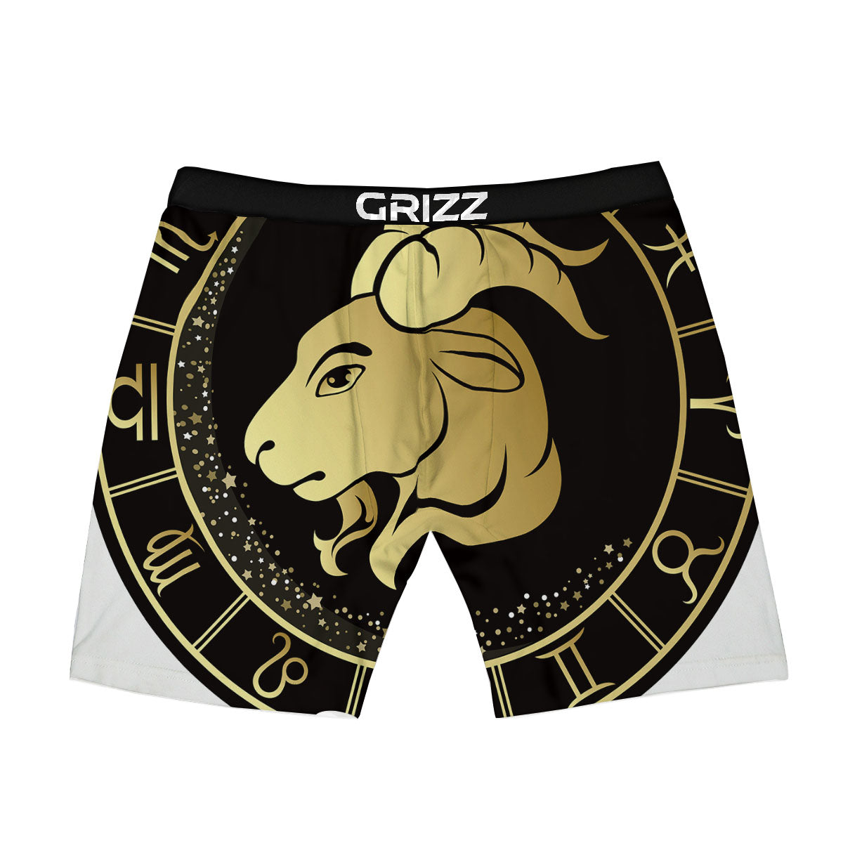 Capricorn Sign Black And Gold Print Boxer Briefs-grizzshop