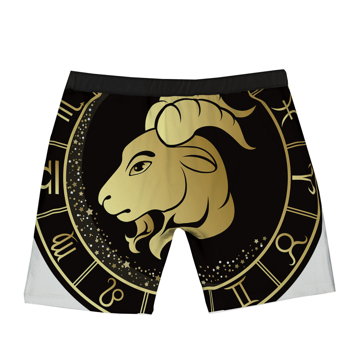 Capricorn Sign Black And Gold Print Boxer Briefs-grizzshop
