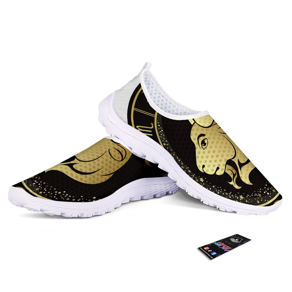Capricorn Sign Black And Gold Print Nurse Shoes-grizzshop