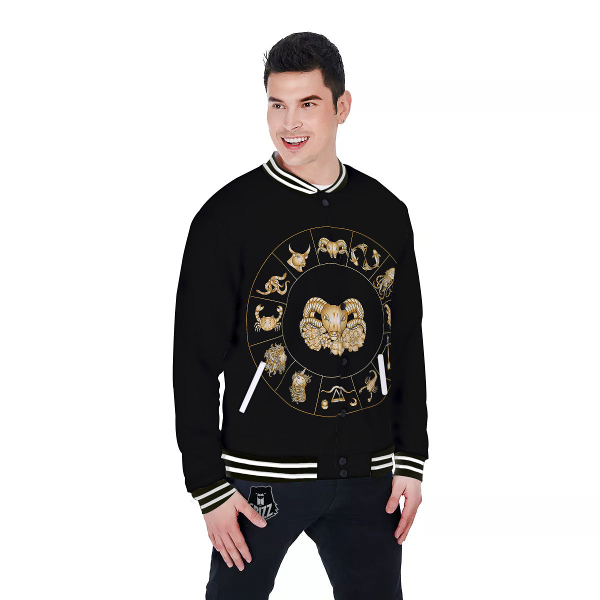 Capricorn Sign Fantasy Print Baseball Jacket-grizzshop