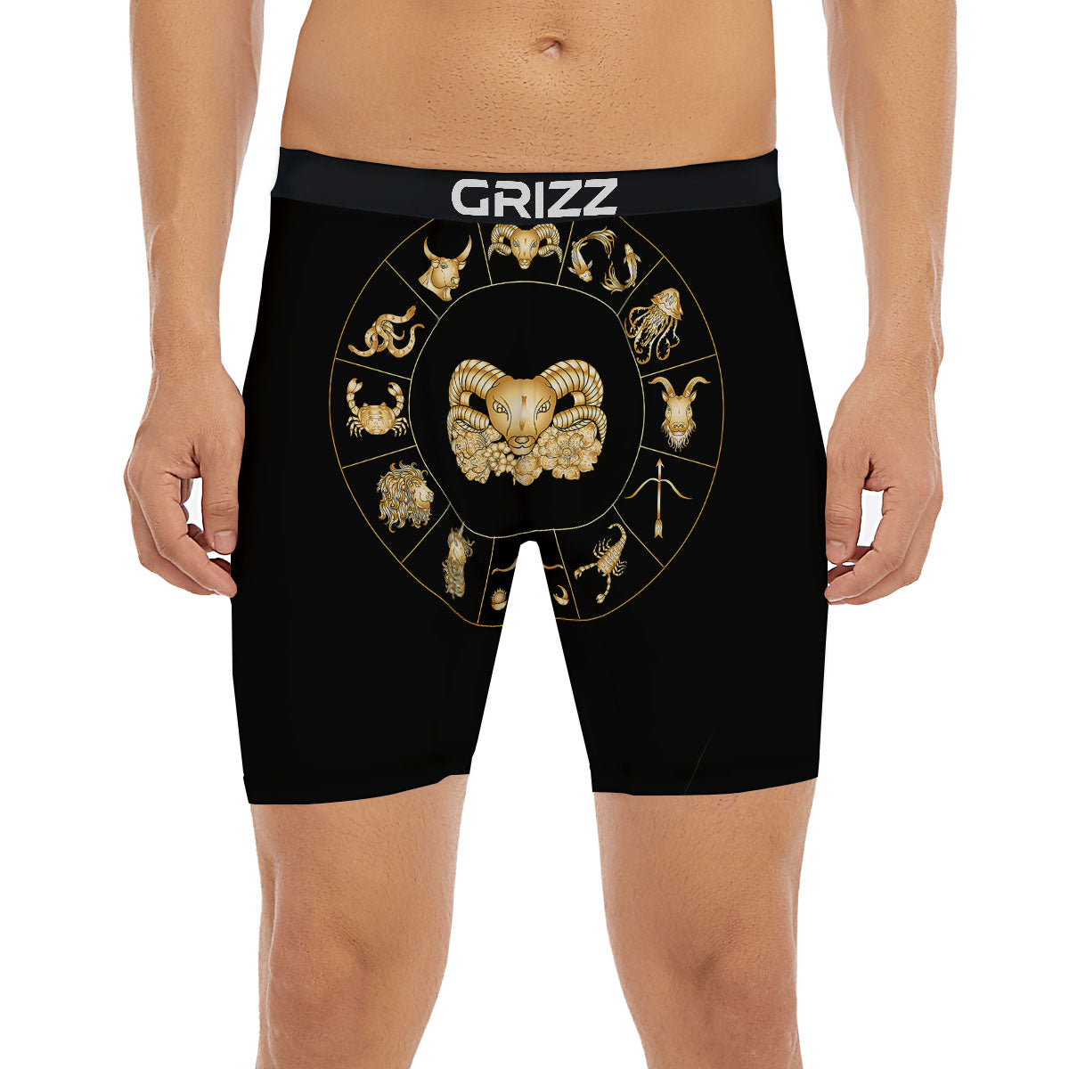 Capricorn Sign Fantasy Print Boxer Briefs-grizzshop