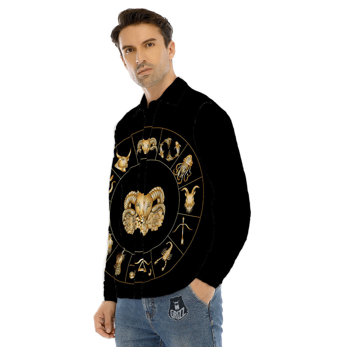 Capricorn Sign Fantasy Print Men's Dress Shirts-grizzshop