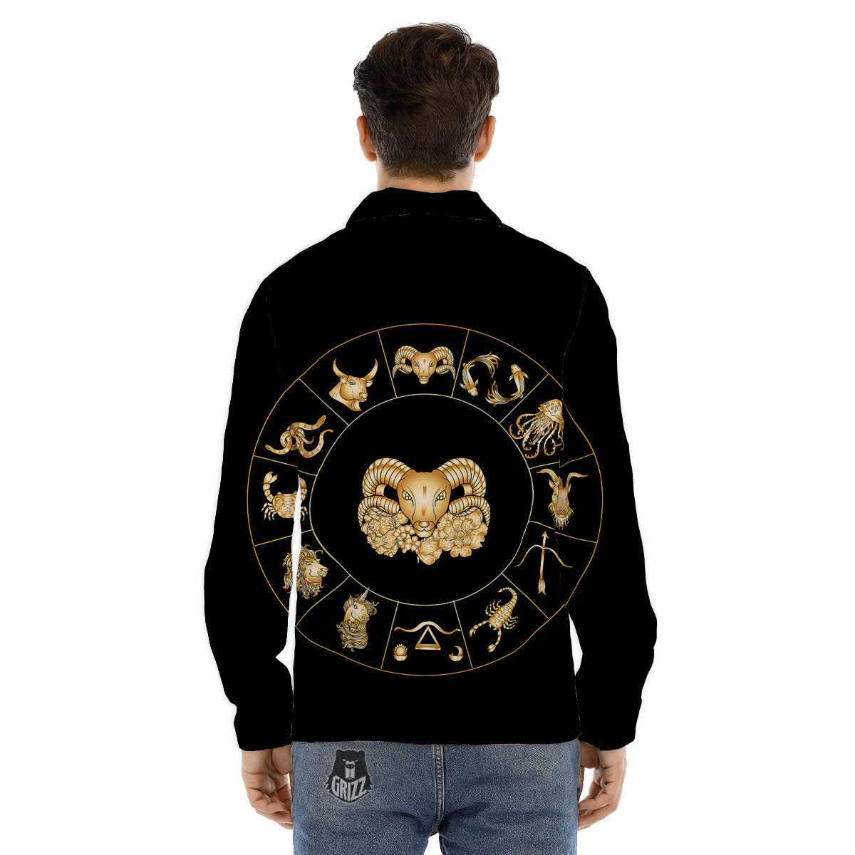 Capricorn Sign Fantasy Print Men's Dress Shirts-grizzshop