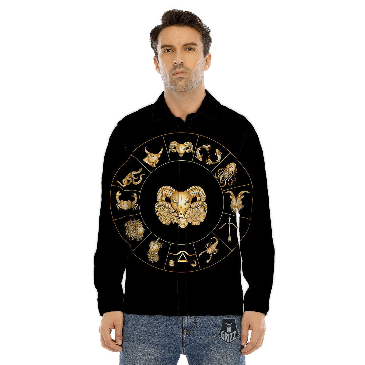 Capricorn Sign Fantasy Print Men's Dress Shirts-grizzshop