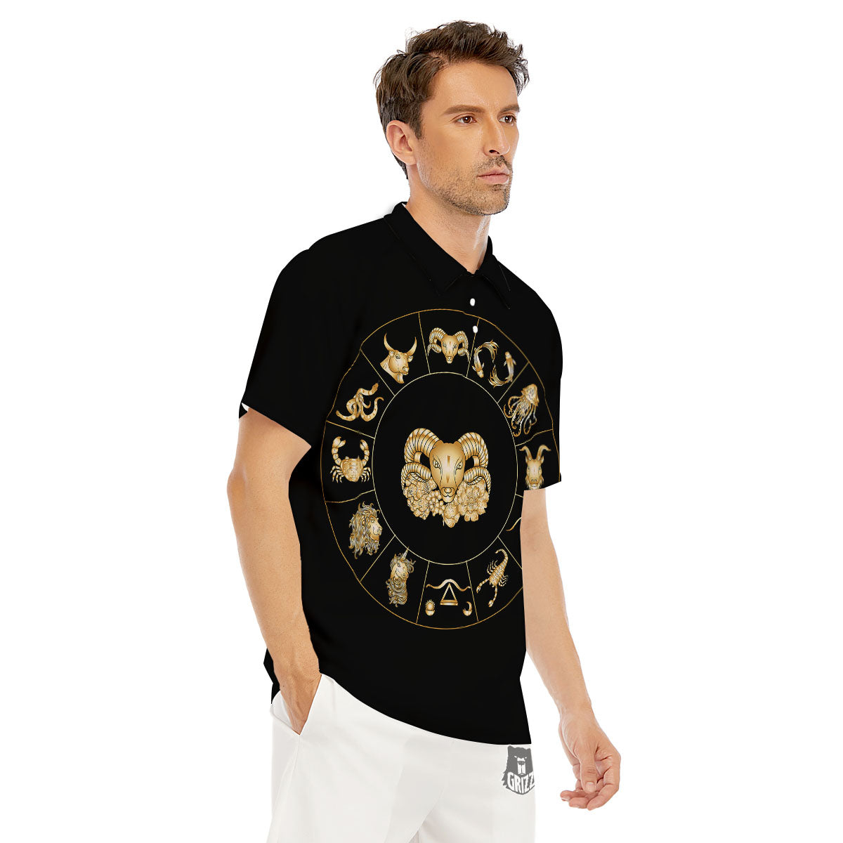 Capricorn Sign Fantasy Print Men's Golf Shirts-grizzshop