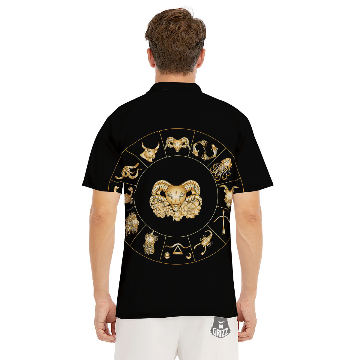 Capricorn Sign Fantasy Print Men's Golf Shirts-grizzshop