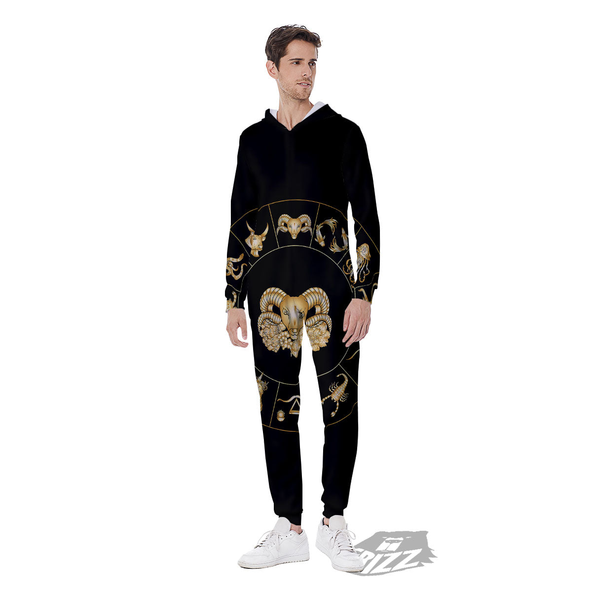 Capricorn Sign Fantasy Print Men's Jumpsuit-grizzshop