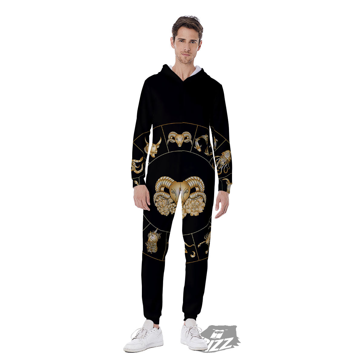 Capricorn Sign Fantasy Print Men's Jumpsuit-grizzshop