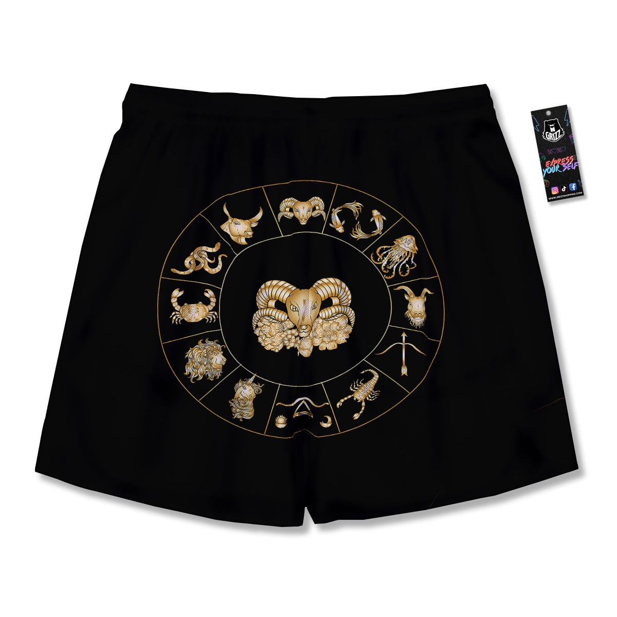 Capricorn Sign Fantasy Print Men's Running Shorts-grizzshop