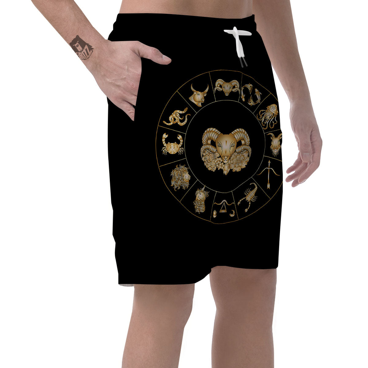 Capricorn Sign Fantasy Print Men's Shorts-grizzshop
