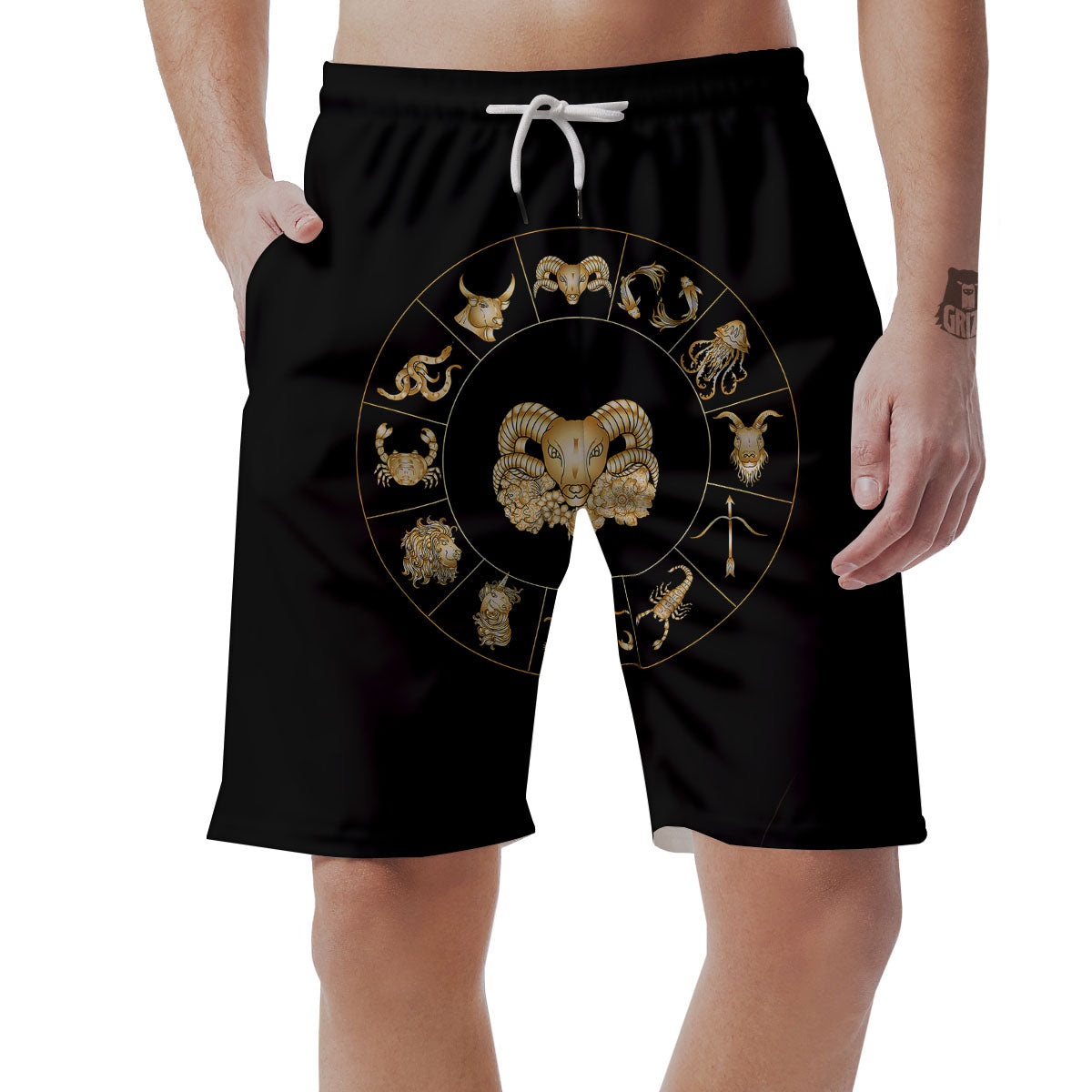 Capricorn Sign Fantasy Print Men's Shorts-grizzshop