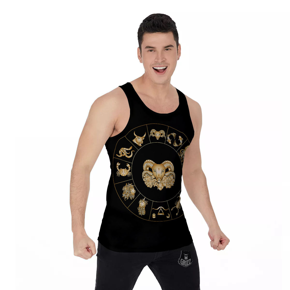 Capricorn Sign Fantasy Print Men's Tank Top-grizzshop