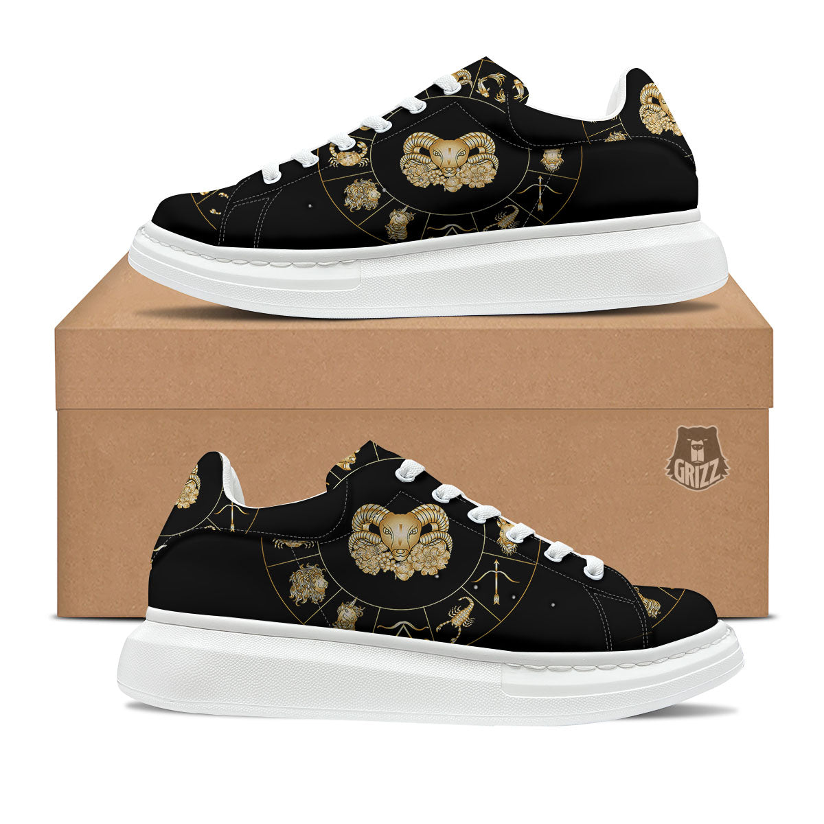 Capricorn Sign Fantasy Print Platform Shoes-grizzshop