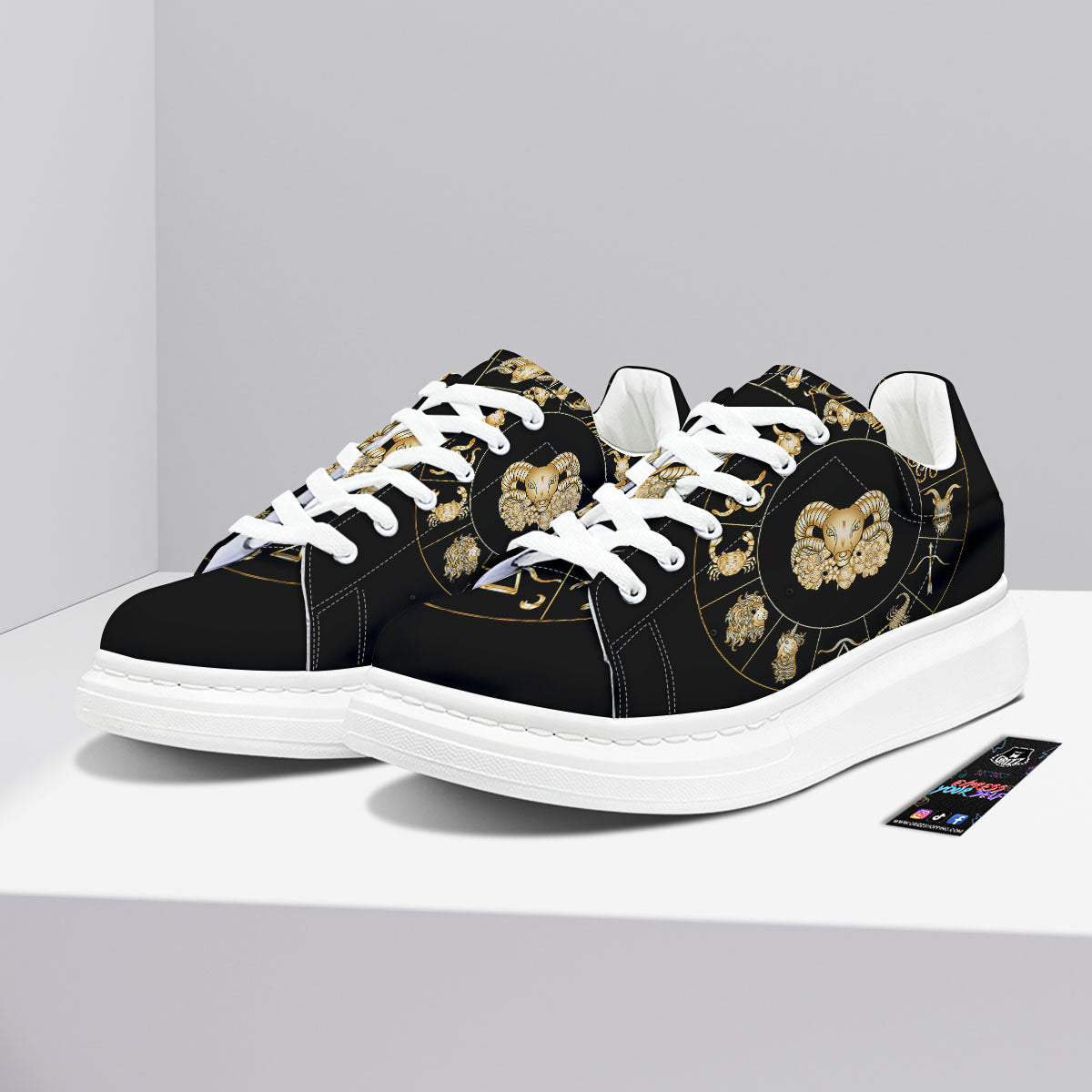Capricorn Sign Fantasy Print Platform Shoes-grizzshop