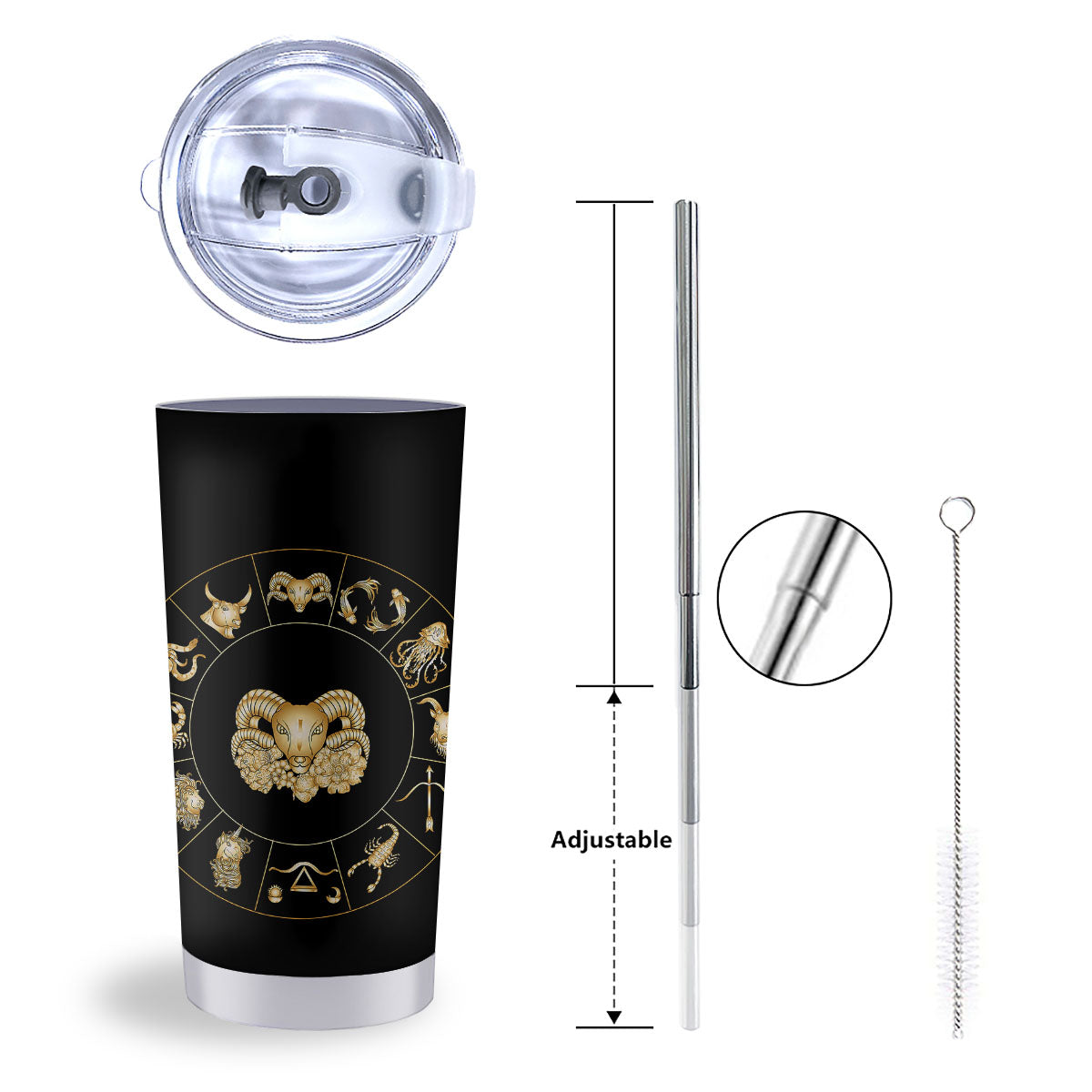 Capricorn Sign Fantasy Print Tumbler-grizzshop