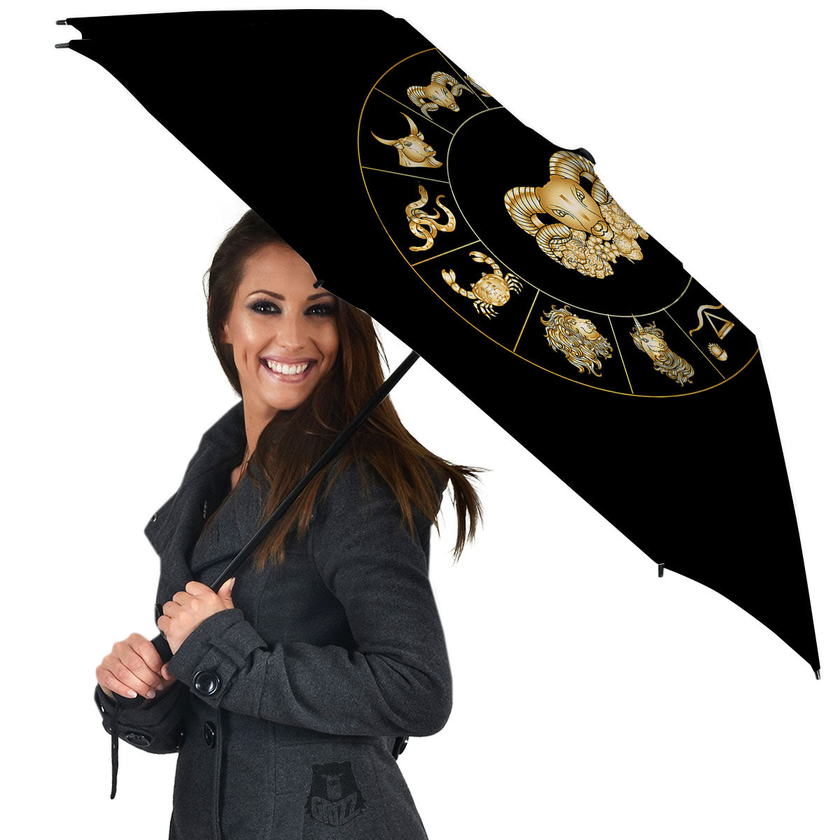 Capricorn Sign Fantasy Print Umbrella-grizzshop
