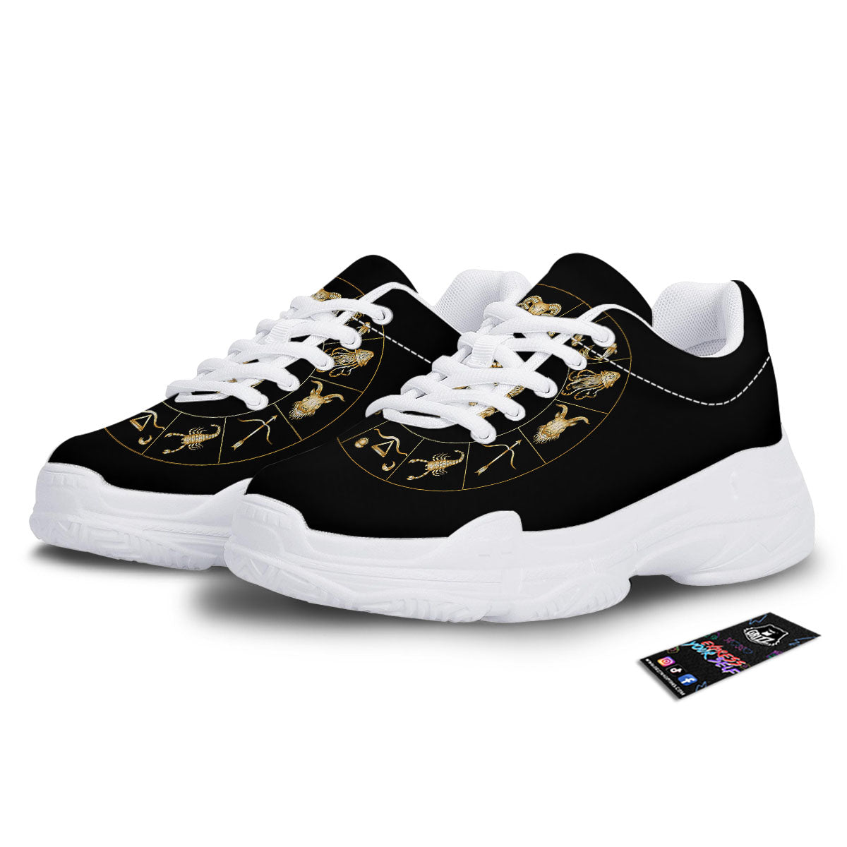 Capricorn Sign Fantasy Print White Chunky Shoes-grizzshop
