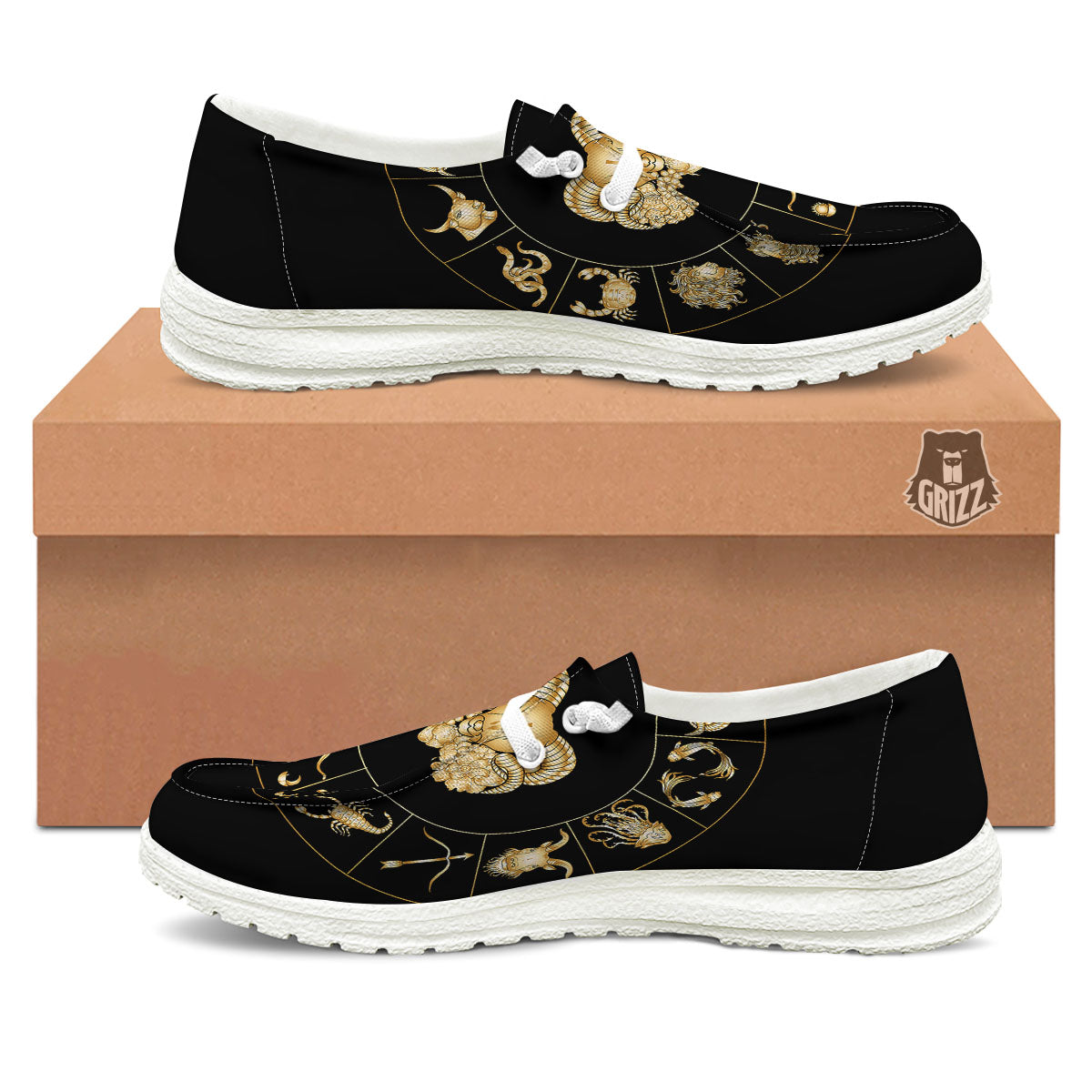Capricorn Sign Fantasy Print White Loafers-grizzshop