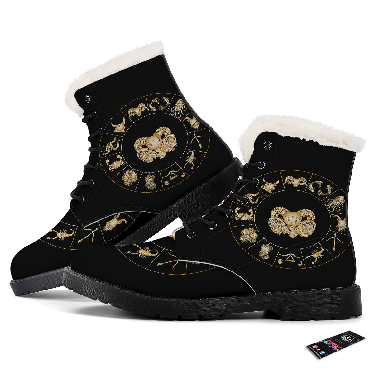 Capricorn Sign Fantasy Print Winter Boots-grizzshop