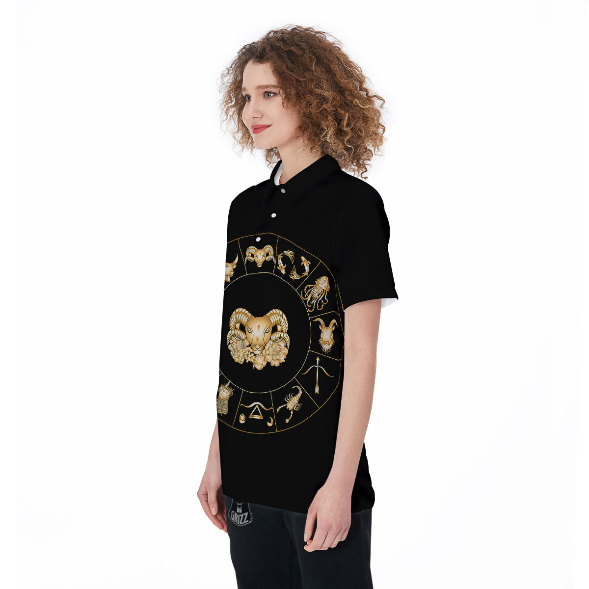 Capricorn Sign Fantasy Print Women's Golf Shirts-grizzshop