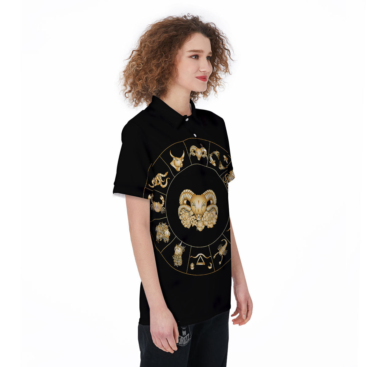 Capricorn Sign Fantasy Print Women's Golf Shirts-grizzshop