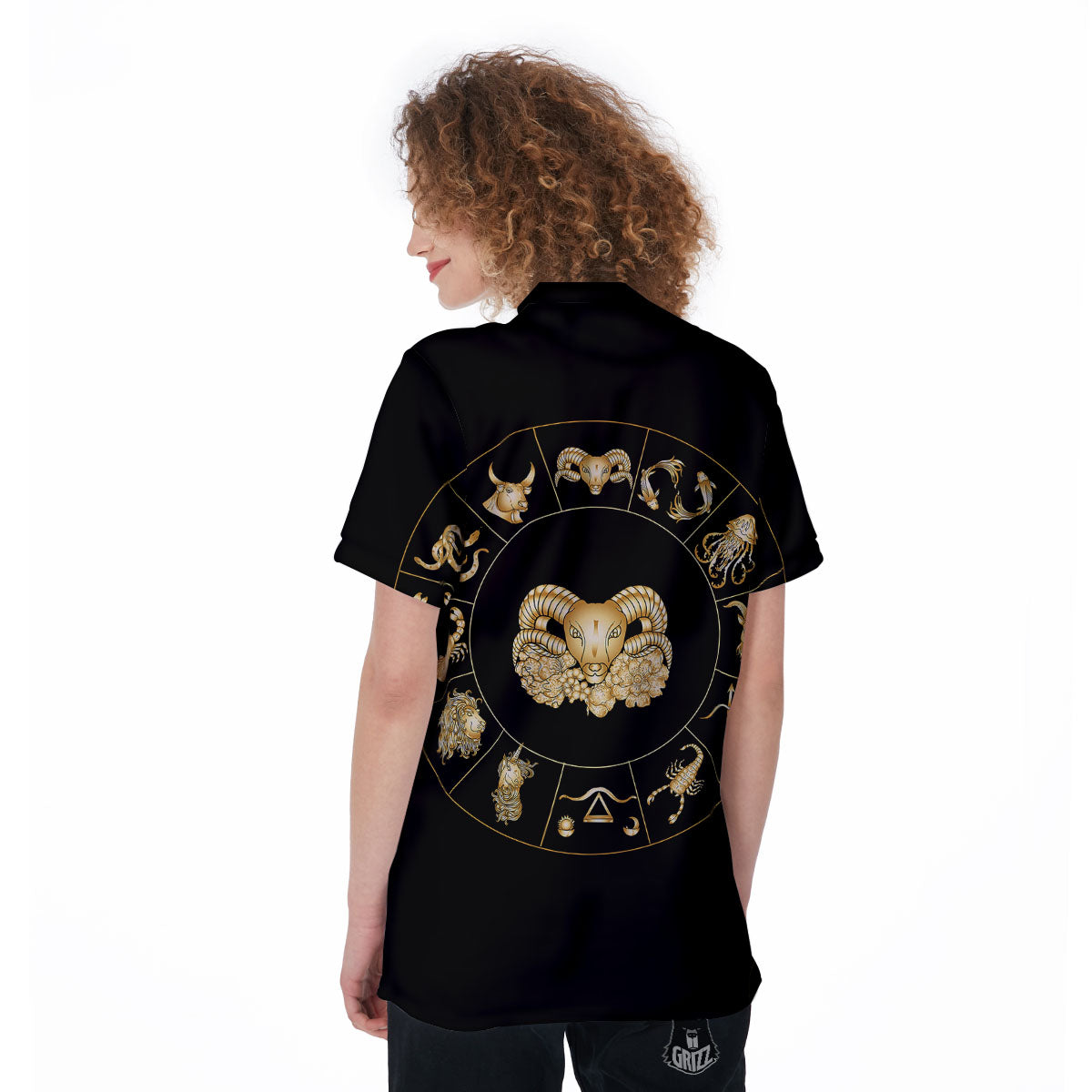Capricorn Sign Fantasy Print Women's Golf Shirts-grizzshop