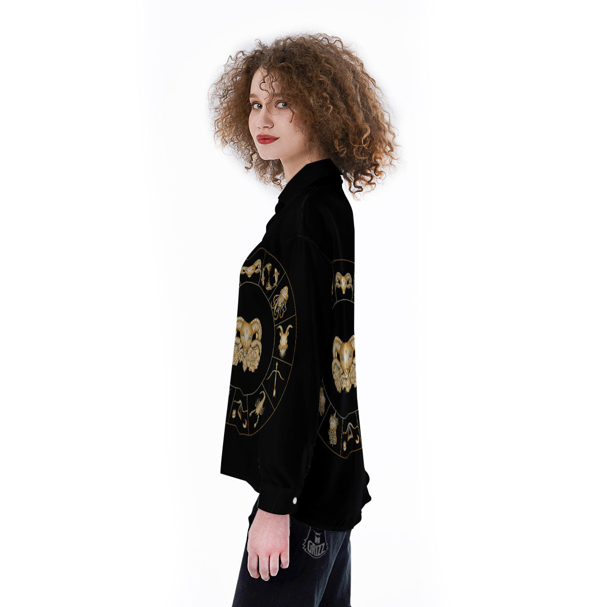 Capricorn Sign Fantasy Print Women's Long Sleeve Shirts-grizzshop