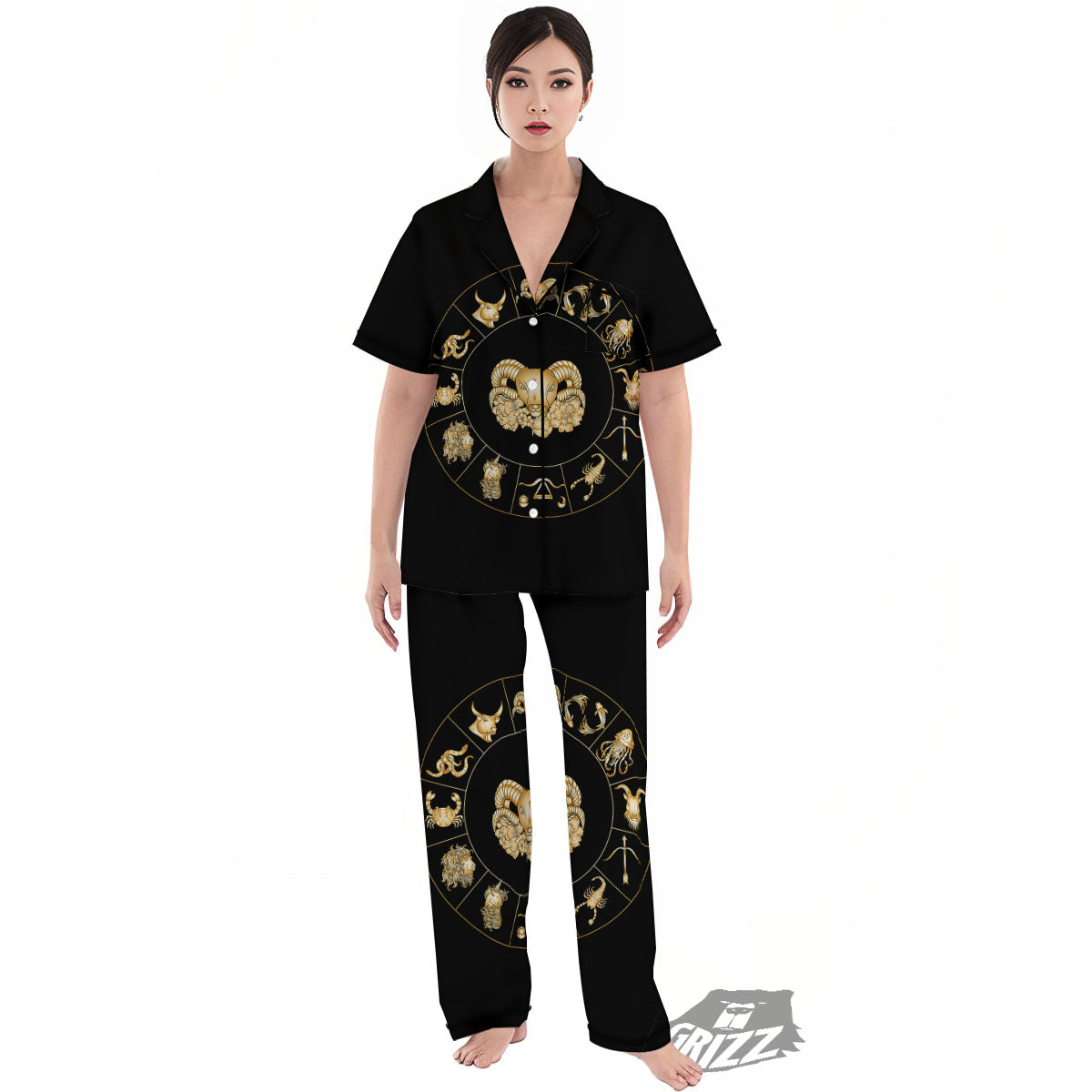 Capricorn Sign Fantasy Print Women's Pajamas Set-grizzshop