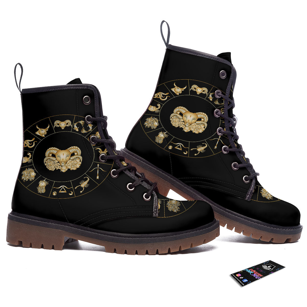 Capricorn Sign Fantasy Print Work Boots-grizzshop
