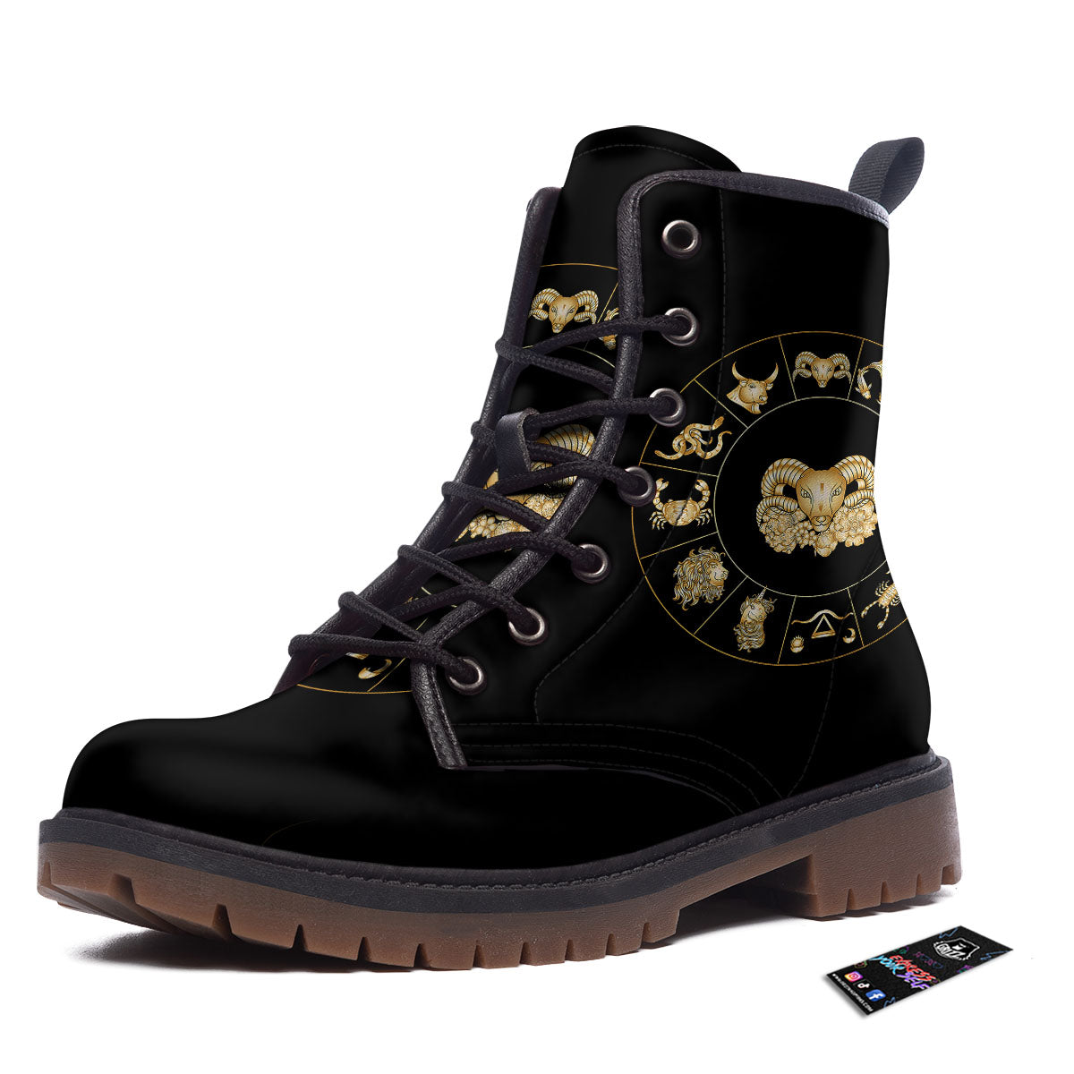 Capricorn Sign Fantasy Print Work Boots-grizzshop