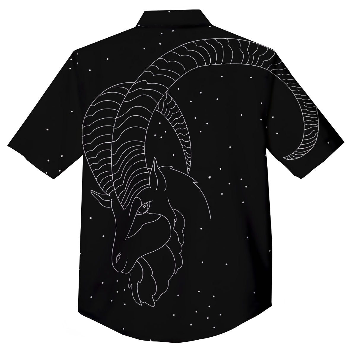 Capricorn Sign White And Black Print Button Up Shirt-grizzshop
