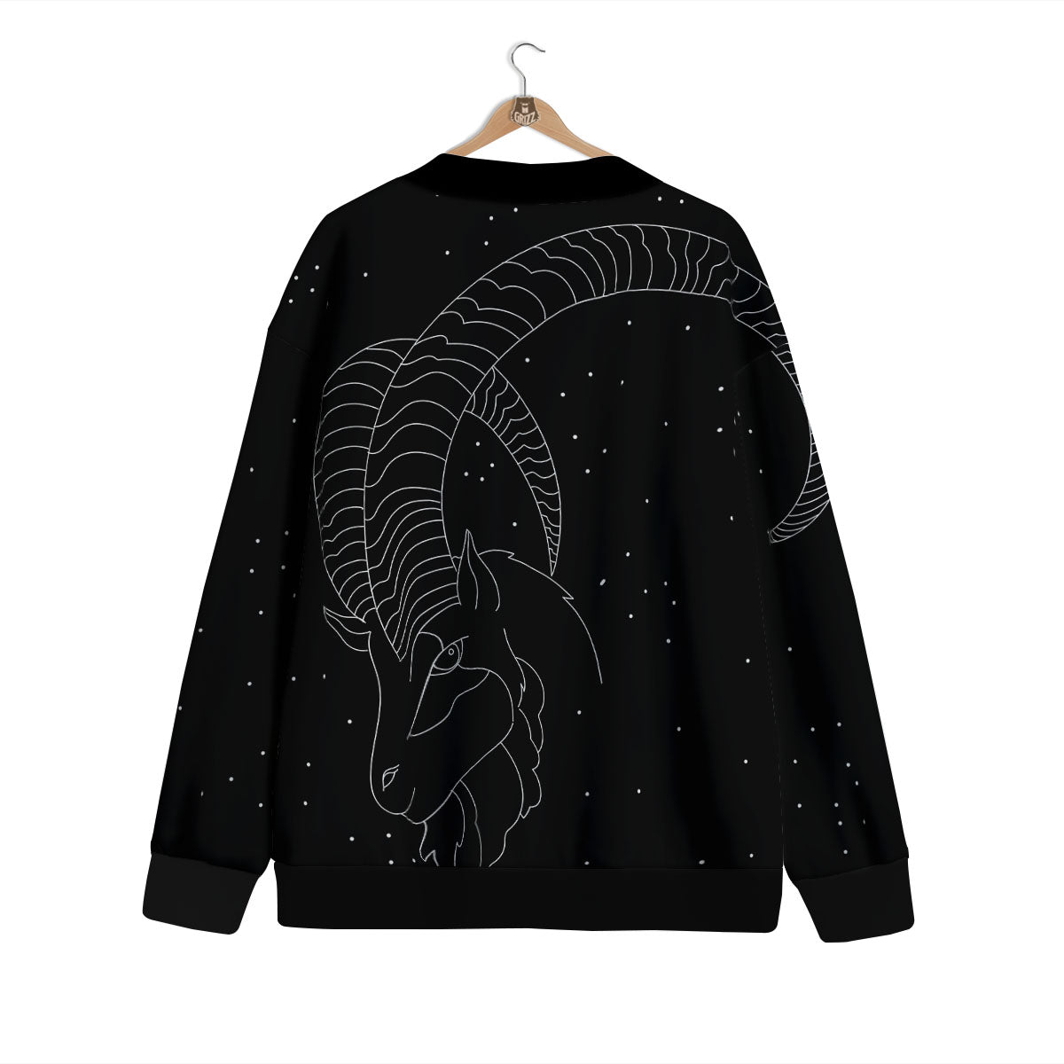 Capricorn Sign White And Black Print Cardigan-grizzshop
