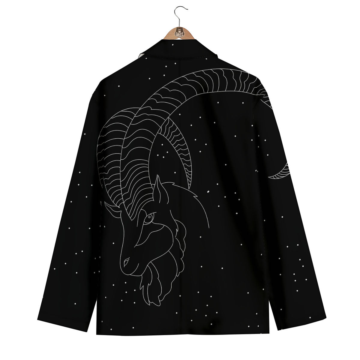 Capricorn Sign White And Black Print Men's Blazer-grizzshop