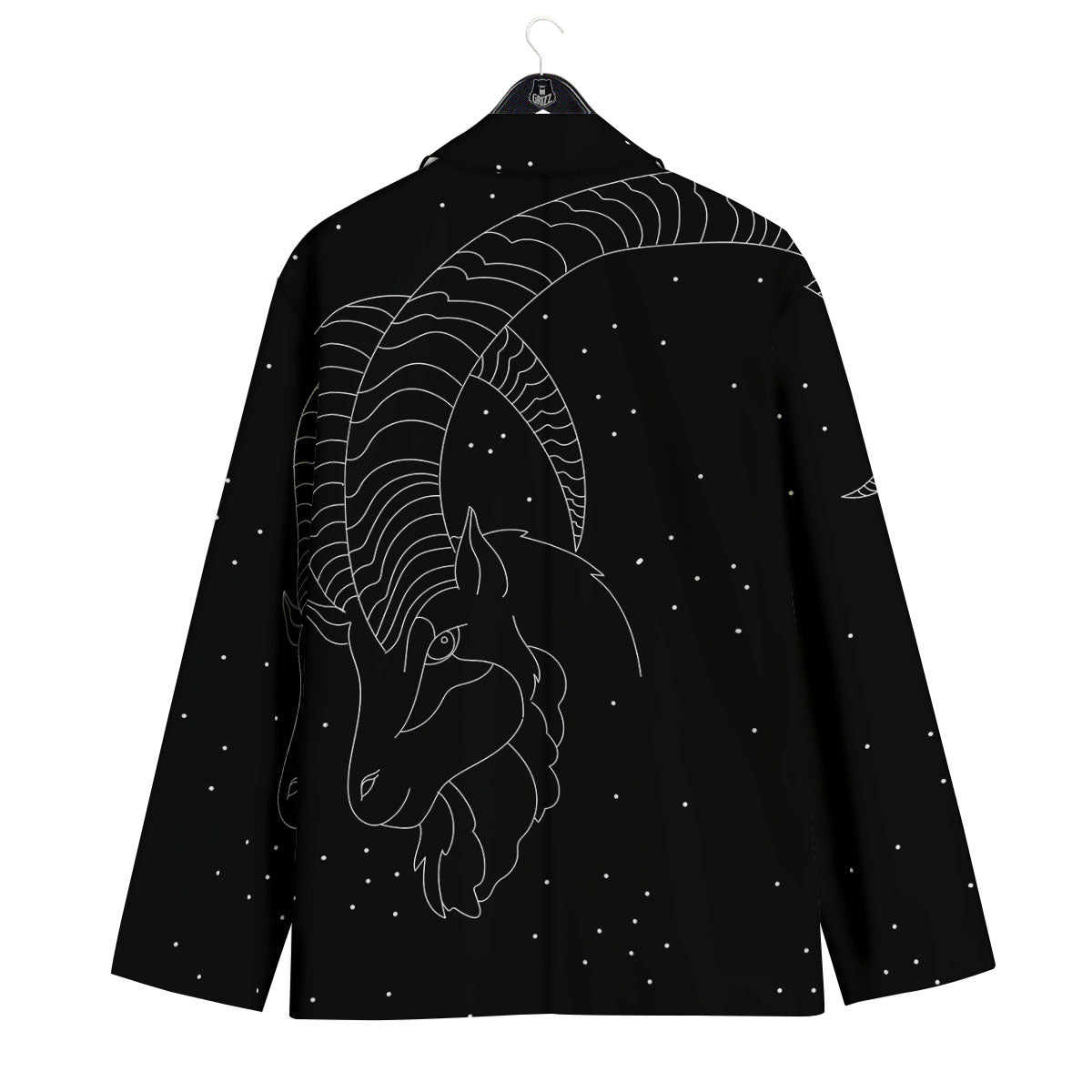 Capricorn Sign White And Black Print Men's Sport Coat-grizzshop