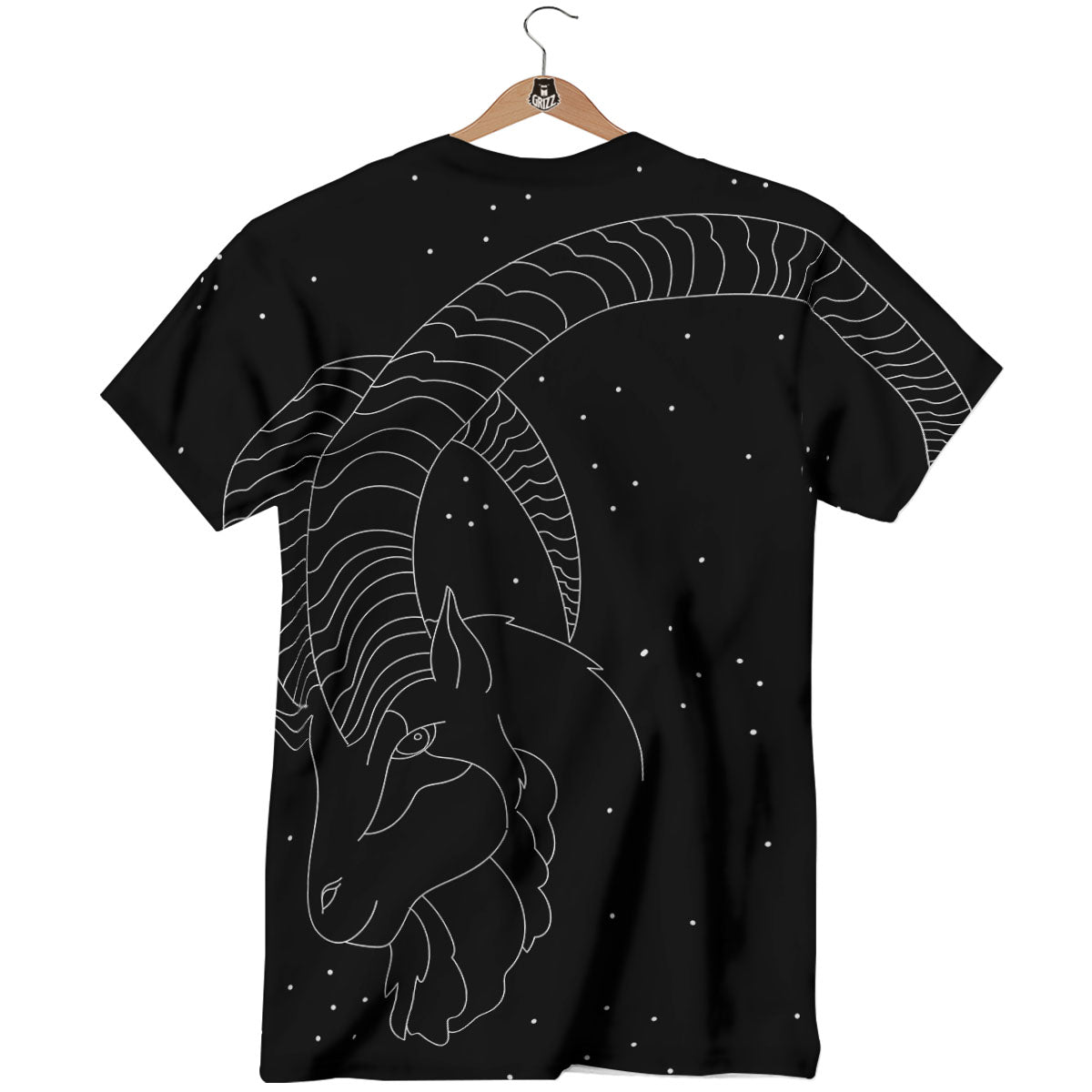 Capricorn Sign White And Black Print T-Shirt-grizzshop