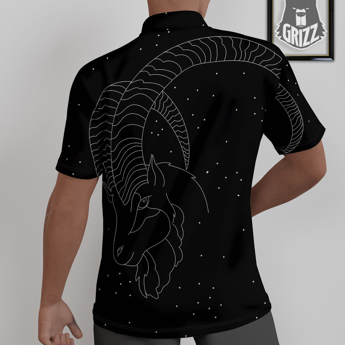 Capricorn Sign White And Black Print Untucked Shirts-grizzshop