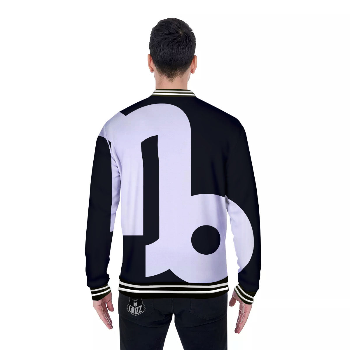 Capricorn Sign Zodiac White And Black Print Baseball Jacket-grizzshop