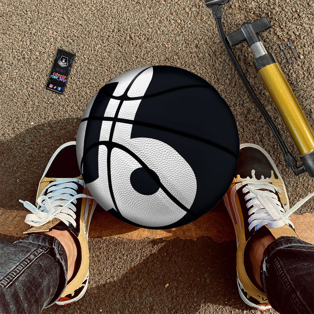 Capricorn Sign Zodiac White And Black Print Basketball-grizzshop