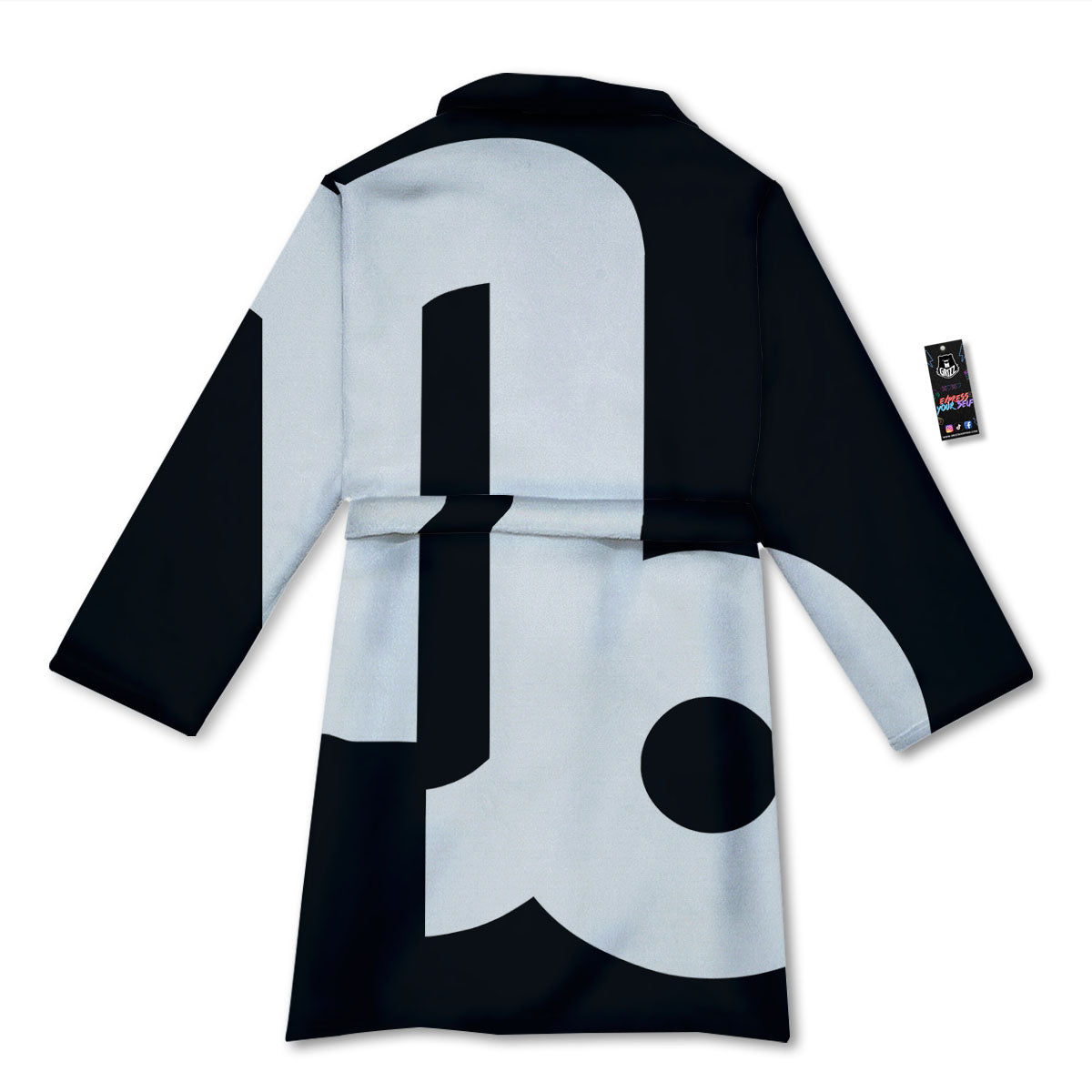 Capricorn Sign Zodiac White And Black Print Bathrobe-grizzshop